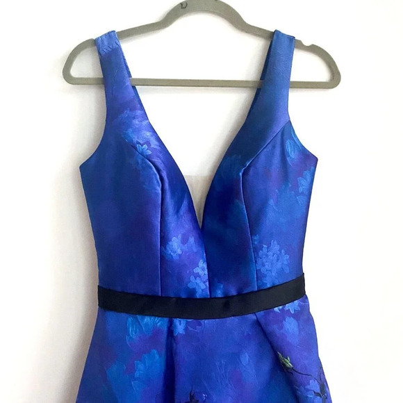 LAra Design Floral Satin Fit and Flare Wedding Guest Mother Bride Prom Gown 2 - Picture 4 of 8